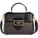 Coach Morgan Top Handle Satchel Bag In Colorblock Signature Canvas With Rivets - Gold/Brown Black Multi