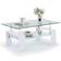 TUKAILAi Modern White Coffee Table 23.6x39.4"