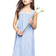 Petite Plume Girl's Twill Charlotte Nightgown - French Blue Seersucker