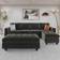 Belffin Velvet Convertible Sectional Grey Sofa 106.7" 4 Seater