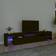 vidaXL LED Lights Media Black TV-bord 215x40cm