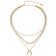 Ettika Layered Chain Crescent Horn Necklace - Gold/Transparent