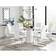 Palma White Dining Set 120x120cm 7pcs