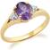 Gemondo Classic Ring - Gold/Amethyst/Diamond