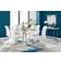 Canora Grey Kylooe Modern High Gloss White Dining Set 190x90cm 7pcs