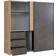 Forte WINN 2 ‎Artisan Oak With Concrete Look Dark Grey Kleiderschrank 200.1x200.5cm