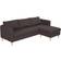 Chaiselong Anthracite Sofa 219cm 3 personers