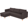 Chaiselong Anthracite Sofa 219cm 3 personers