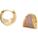 Jette La Donna Hoop Earrings - Gold/Purple