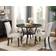 Roundhill Furniture Biony Espresso Tan Dining Set 48x48" 5