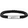 Son Of Noa Braided Leather Bracelet - Silver/Black