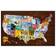 Williston Forge United States Of America License Plate Map 2018 White Framed Framed Art 101.6x66cm