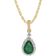 Gemondo Classic Pear Pendant - Gold/Emerald/Diamond