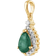 Gemondo Classic Pear Pendant - Gold/Emerald/Diamond