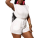 Shein Slayr Solid Color Cap Sleeve T-Shirt And Tied Shorts Set