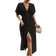 Shein Frenchy Batwing Sleeve Button Front Split Hem Dress