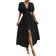 Shein Frenchy Batwing Sleeve Button Front Split Hem Dress