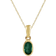 Gemondo Classic Oval Pendant - Gold/Emerald