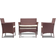 Bigzzia 4 Pcs Loungesæt, 1 borde inkl. 2 stole & 1 sofaer