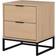 Ebuy24 Luna Oak/Black Sängbord 45x50cm
