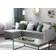 Beliani Nesna Right-Hand Dark Wood Grey Sofa 228cm 3 personers