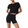 Alo Cropped All Day Short Sleeve - Black