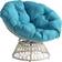 OSP Home Furnishings ‎BF29296CM-BL Wicker Papasan Cream Frame/Blue Cushion Lounge Chair 35.2"