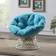 OSP Home Furnishings ‎BF29296CM-BL Wicker Papasan Cream Frame/Blue Cushion Lounge Chair 35.2"