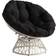 OSP Home Furnishings ‎BF29296CM-BK Wicker Papasan Cream Frame/Black Cushion Lounge Chair 35.2"