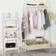 Homcom Rolling Coat White /Beige Clothes Rack 99x185cm