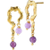 Sistie X Larke Bentsen Earrings - Gold/Amethyst/Pearls