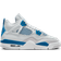 NIKE Air Jordan 4 Retro Industrial Blue GS - Off White/Neutral Grey/Military Blue