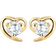 Elli Heart Stud Earrings - Gold/Transparent