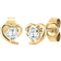 Elli Heart Stud Earrings - Gold/Transparent