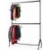 House of Home Two Tier Heavy Duty Black Wardrobe 150x46.5cm