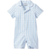 Petite Plume Baby's Twill Romper - Light Blue Gingham