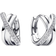 Pandora Crossover Pavé Hoop Earrings - Silver/Transparent