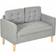 Homcom Modern Grey Sofa 117cm 2 Seater