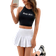 Shein EZwear Pleated Skirt with Plain Pleated Hem Mini