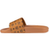 MCM Monogram Print Rubber Slides - Cognac