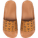 MCM Monogram Print Rubber Slides - Cognac