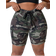 Shein SXY Women Plus Size High Waisted Slim Fit Sexy Camo Cargo Denim Shorts