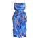 PrettyLittleThing Abstract Print Chiffon Ruched Drape Midi Dress Plus Size - Blue