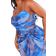 PrettyLittleThing Plus Abstract Print Chiffon Ruched Drape Midi Dress - Blue