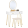 Homcom Round Mirror White Dressing Table 40x80cm