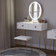 Homcom Round Mirror White Dressing Table 40x80cm