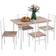 Homcom Space Saving Brown/White Dining Set 70x110cm 5pcs