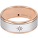 Fossil Classic Two Tone Band Ring - Silver/Rose Gold/Transparent