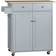 Homcom Rolling Kitchen Island Grey Trolley Table 48x87cm