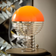 Verpan Wire Chrome/Orange Table Lamp 42cm